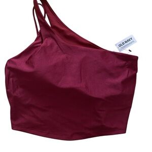 Old Navy NWT One Shoulder Sport Bra Burgundy